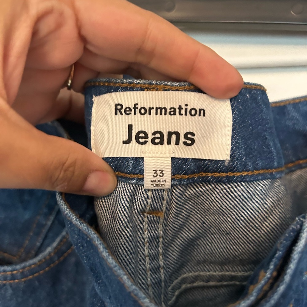 Reformation Classic Blue Denim Women's Shorts - Picture 3 of 3
